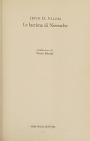 Copertina Le lacrime di Nietzsche